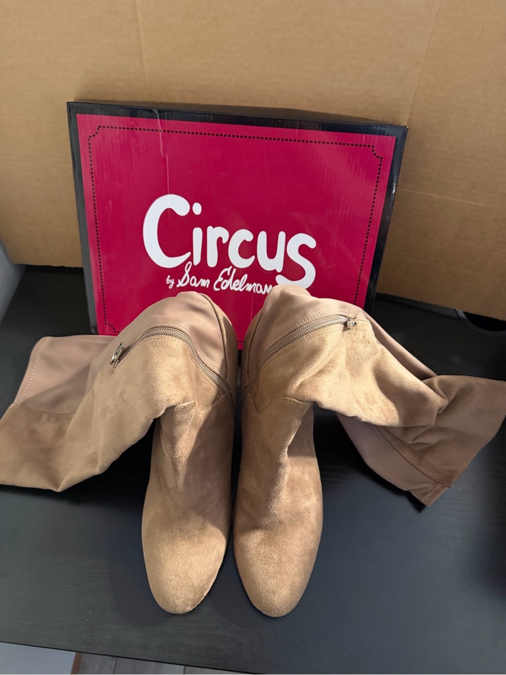 Circus by Sam Edelman Taupe Suede Over-the-Knee Boots